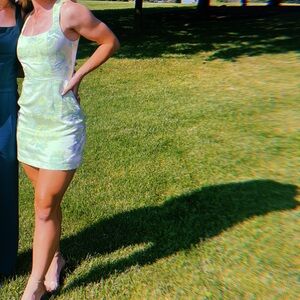 Lulu's Light Green Floral Mini Dress
